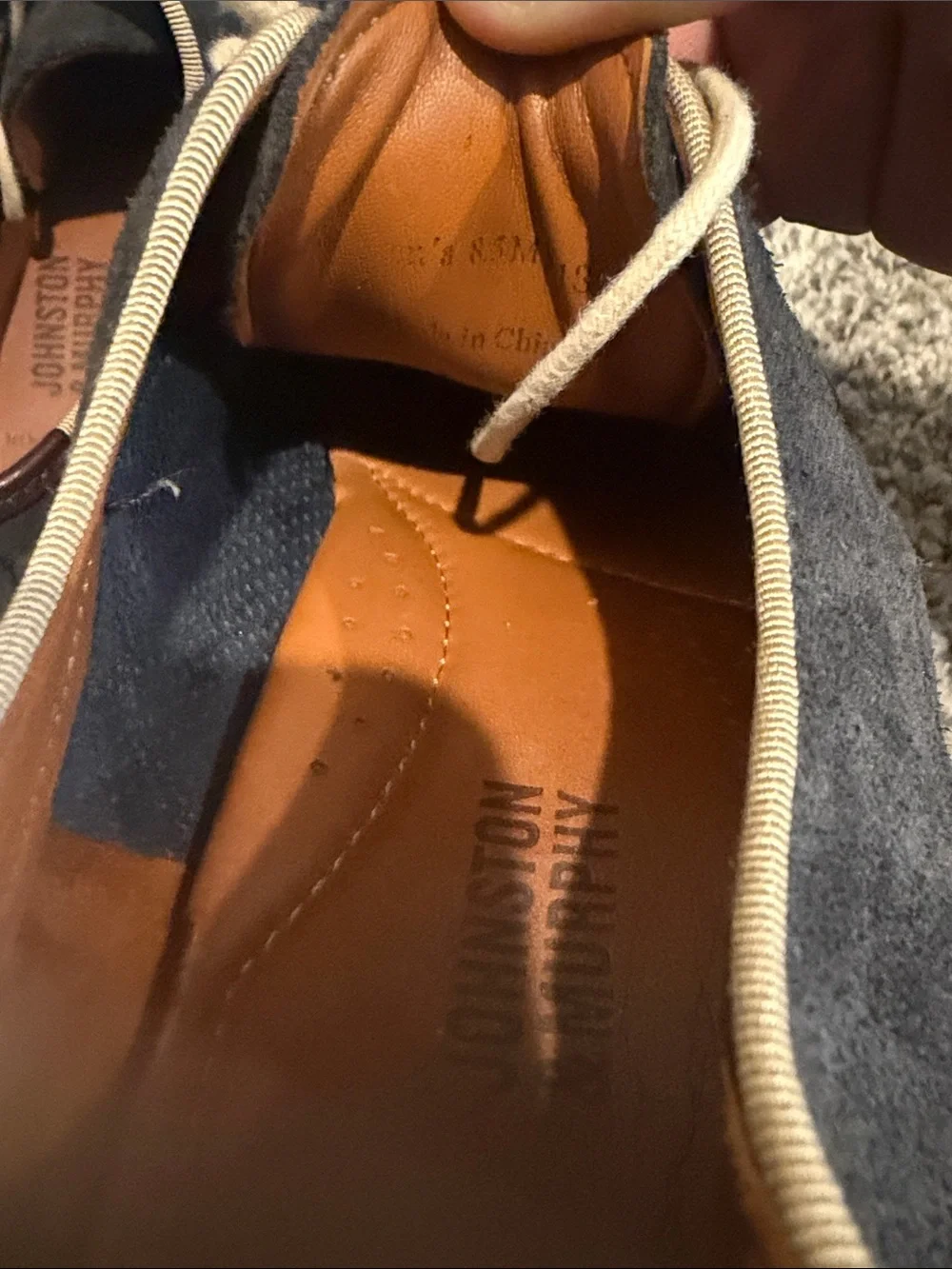 Johnston & Murphy 8.5 Men's Navy Suede Lace-Up Oxford Shoes